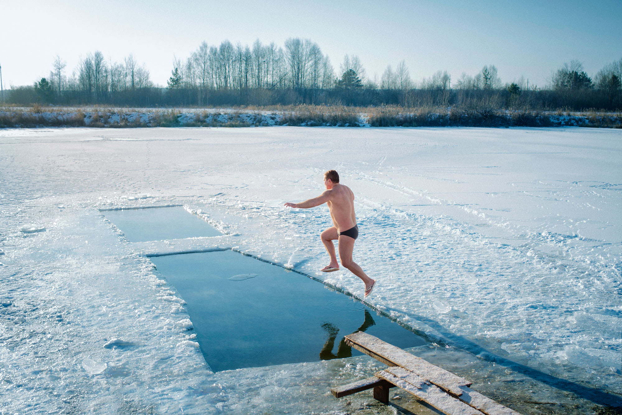 Eisbaden in Russland